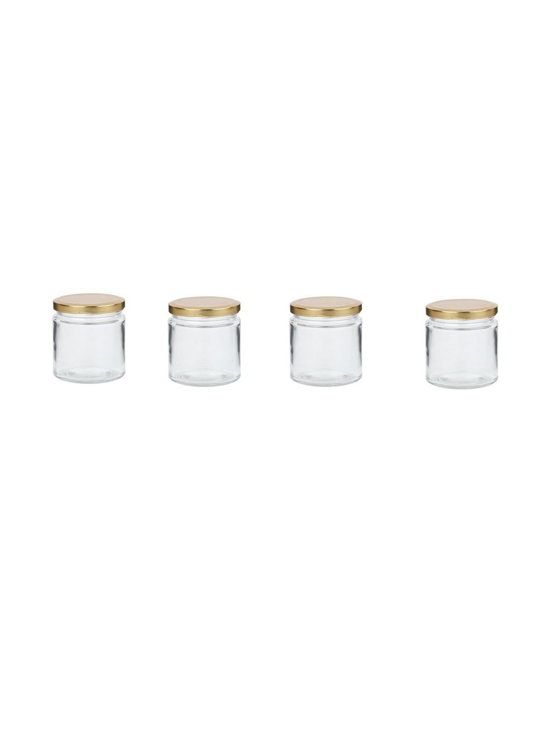 1ST TIME Transparent Dishwasher Safe 4 Pieces Flip Top Round Jar - 50 ml