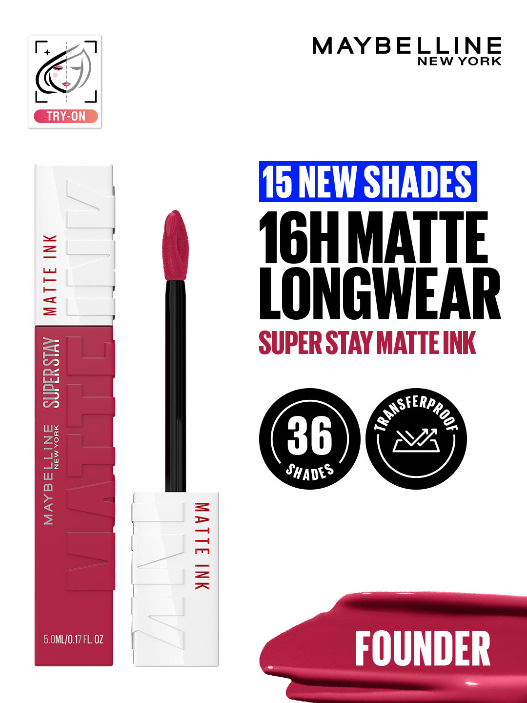 Maybelline New York Super Stay Matte Ink Liquid Lipstick 5 ml - Founder 115