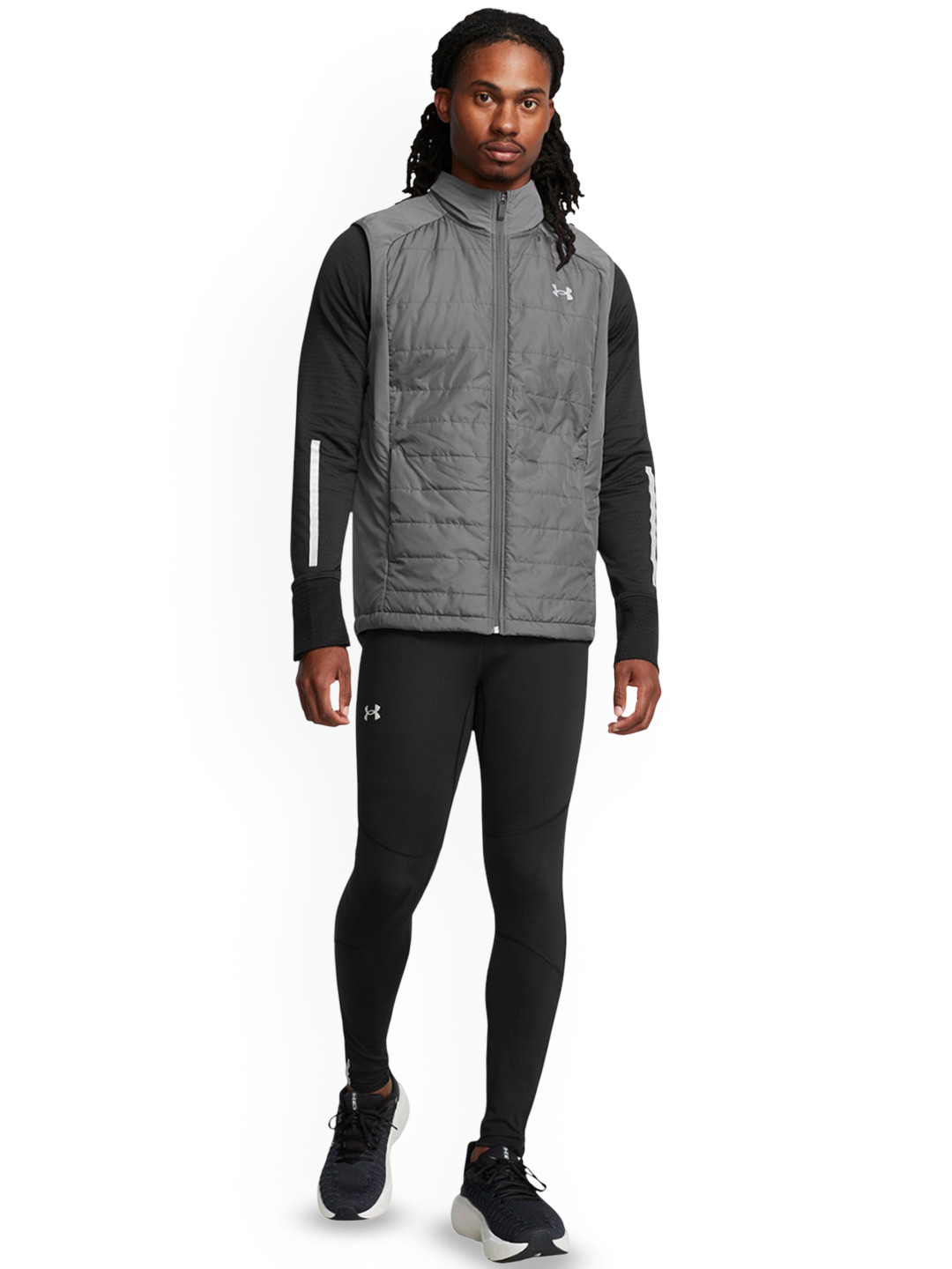 UNDER ARMOUR Men Mock Collar Solid Puffer Jacket