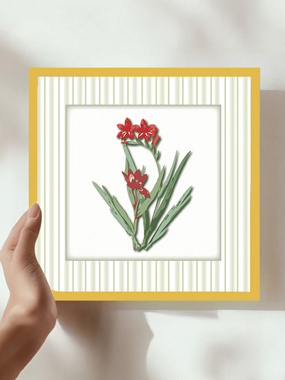 nestroots White & Red Stem & Scarlet Canvas Wall Art