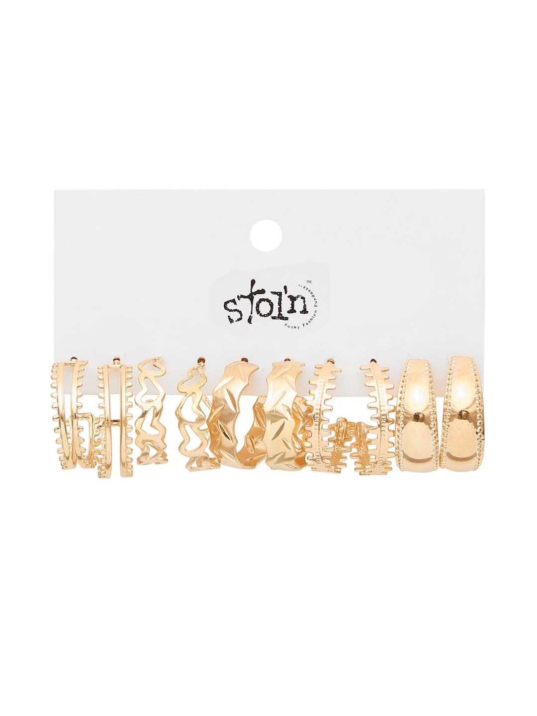 Stoln Geometric Half Hoop Earrings