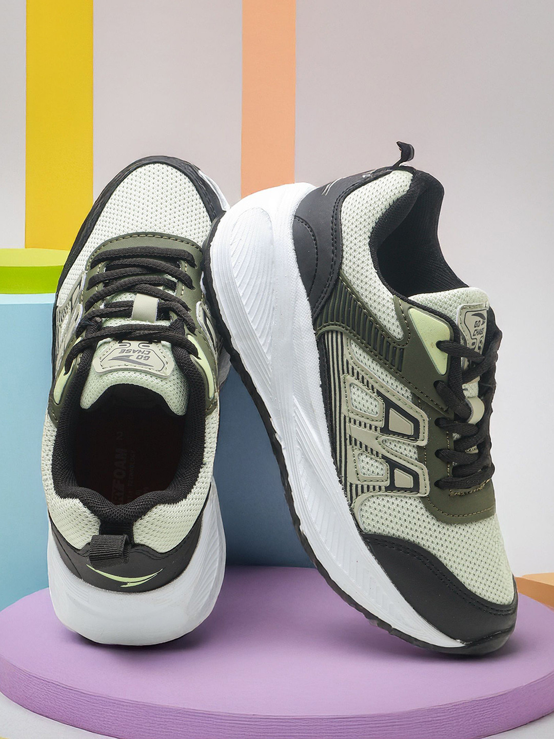 ASIAN Kids Colourblocked Lace-Ups Sneakers