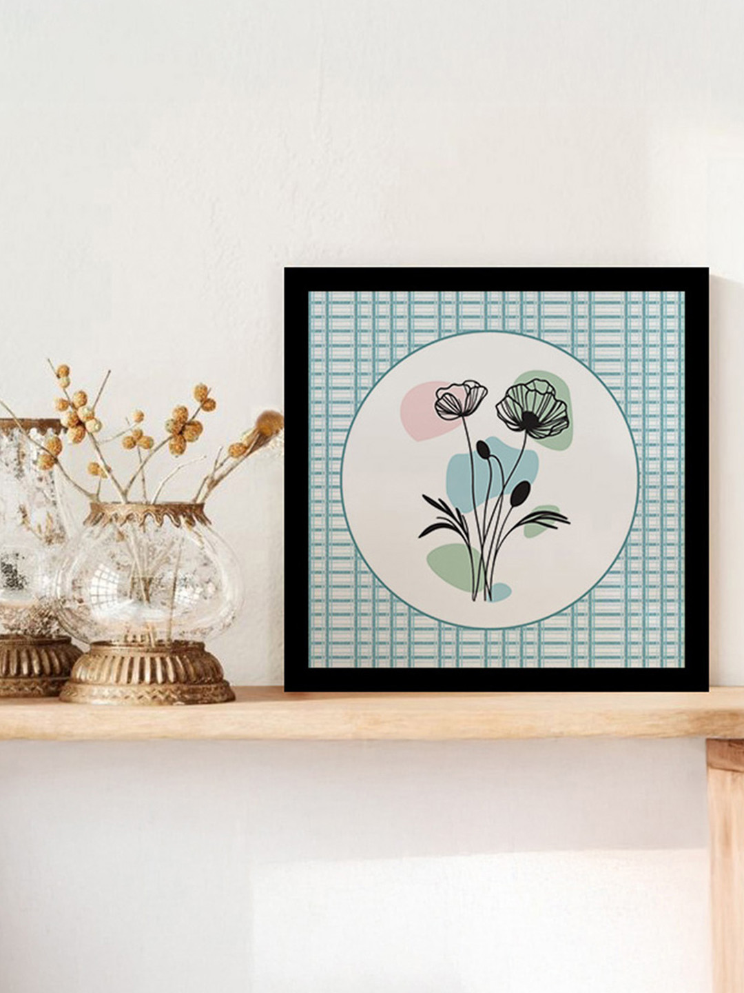 nestroots White & Blue Pastel Petal Canvas Wall Art