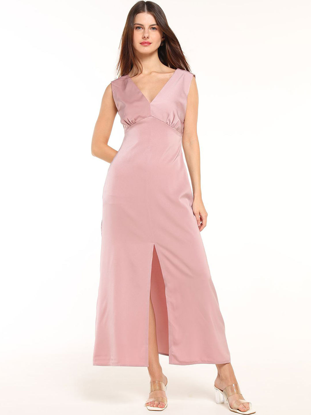 COVER STORY Women Sleeveless Cut-Outs V-Neck Maxi Dress