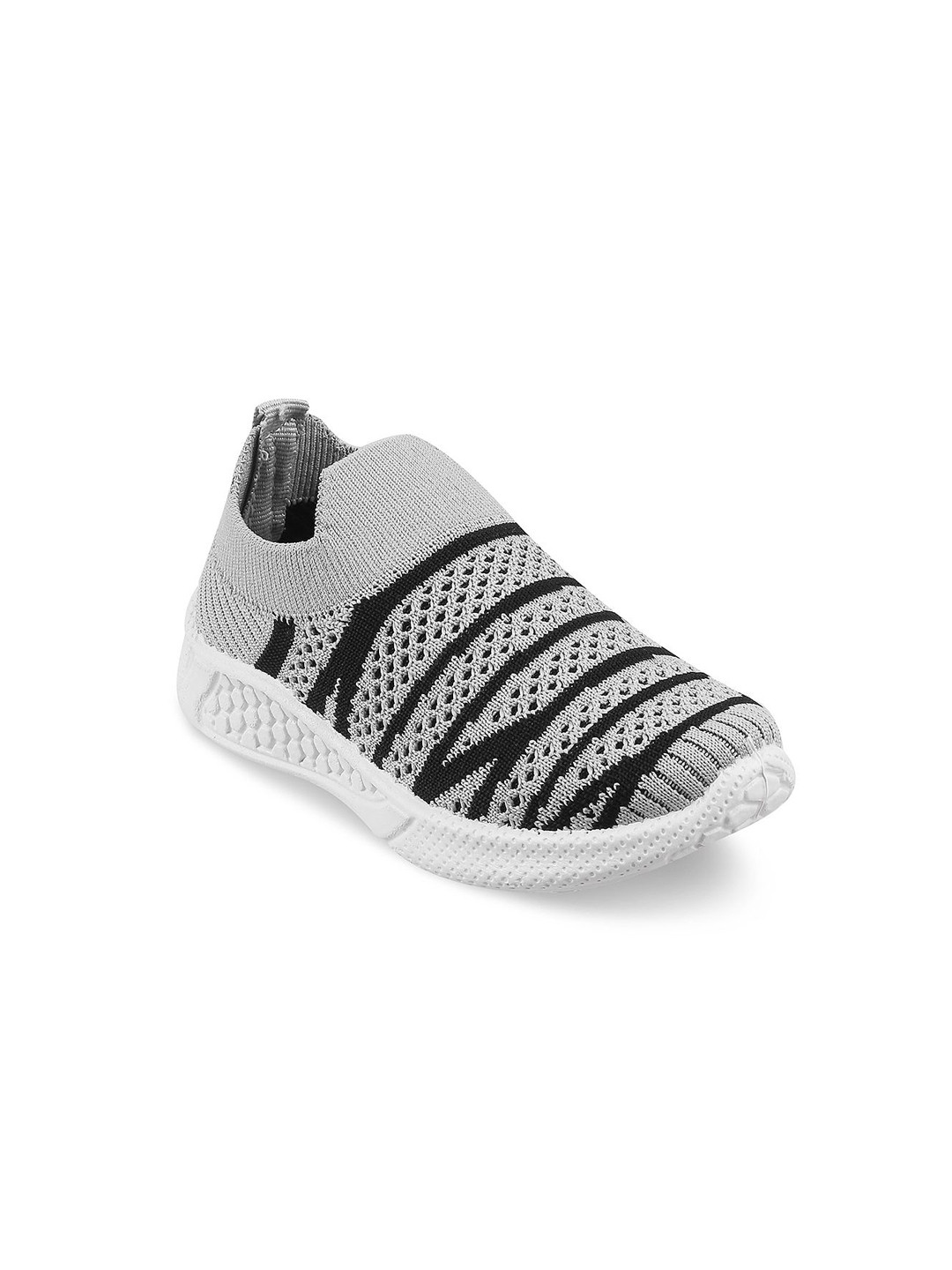 SHOESFORJUNIORS Kids Flyknit Round Toe Woven Design Slip-On Sneakers