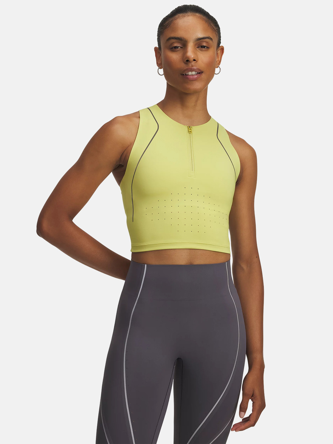 UNDER ARMOUR Women Halo Run Sleeveless Crop Fitted Sports Top