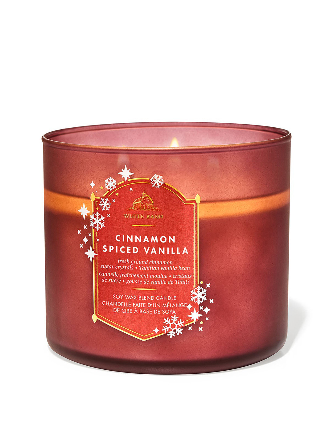 Bath & Body Works Cinnamon Spiced Vanilla Soy Wax Blend 3-Wick Candle - 411 g