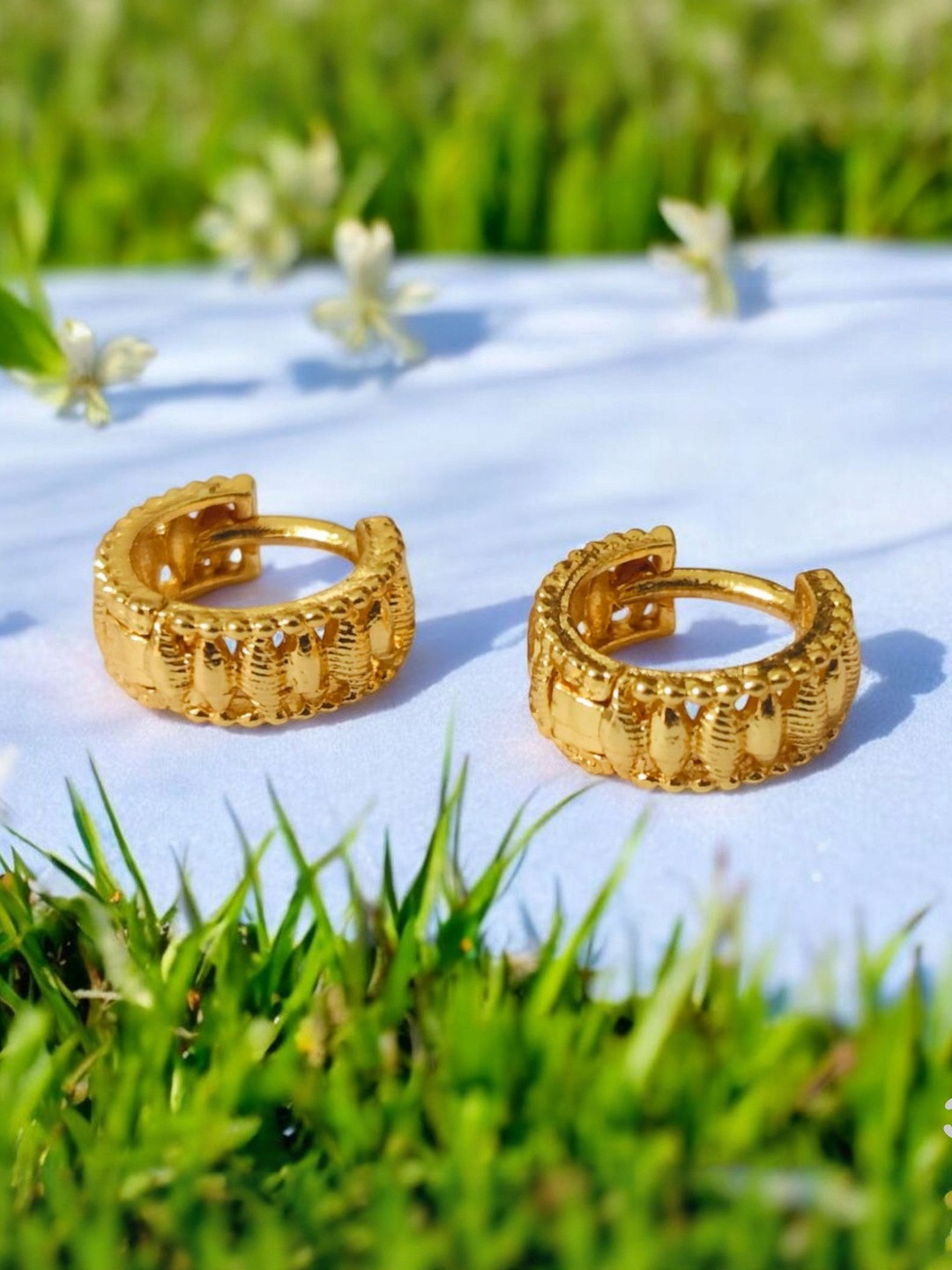 SHREE KRISHNA SHOPPING Women Gold-Plated Brass Hoop Earring