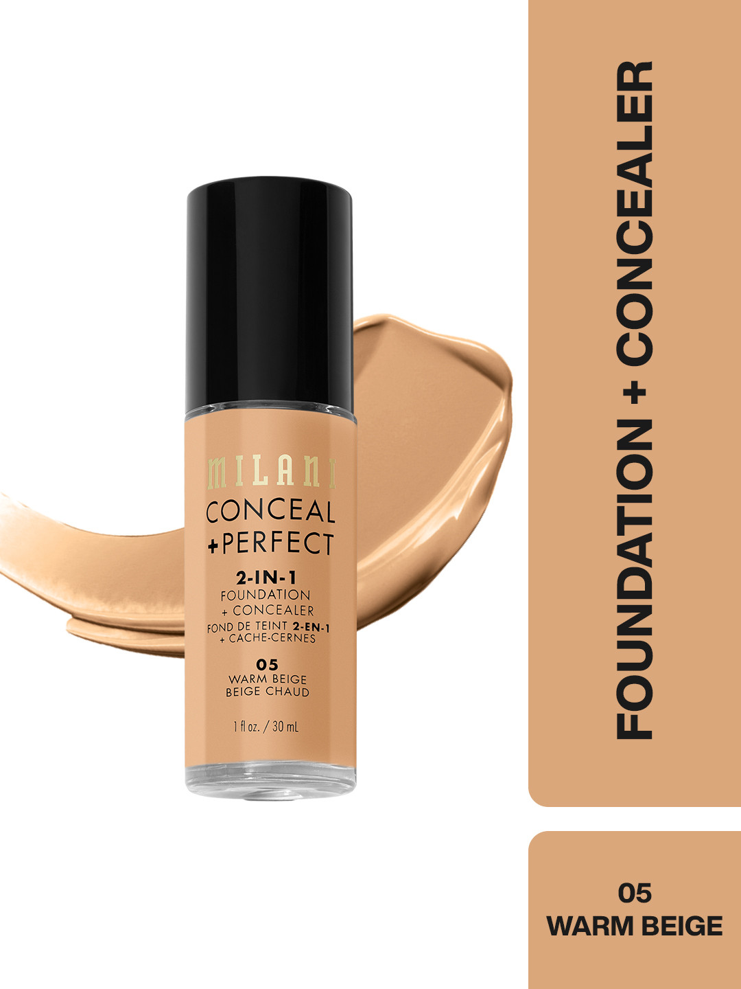 MILANI Conceal Perfect 2-in-1 Foundation & Concealer - Warm Beige 05
