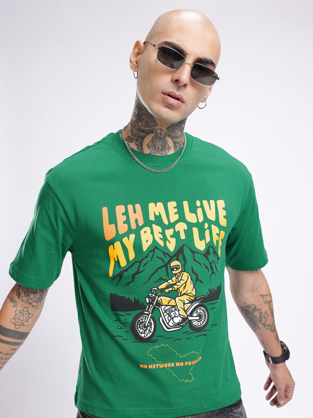 Relaxed Fit Typography Printed Drop-Shoulder T-shirt