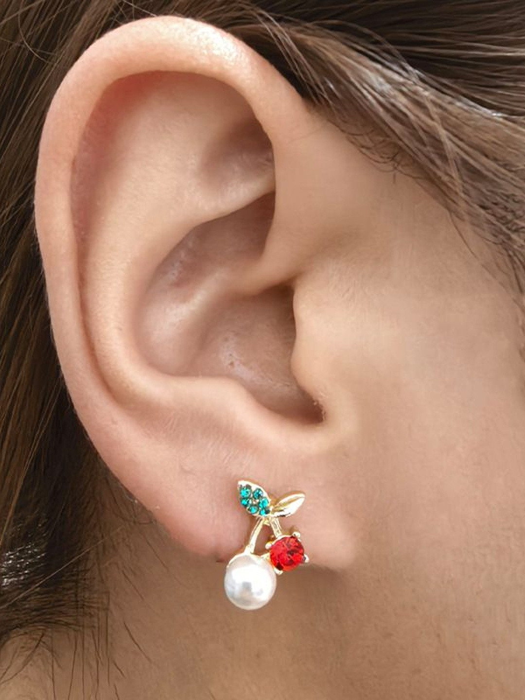 Stoln Artificial Stones Studded And Beaded Quirky Shaped Studs