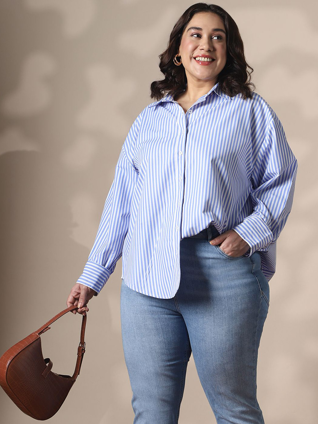 Globus Oversized Striped Cotton Casual Shirt