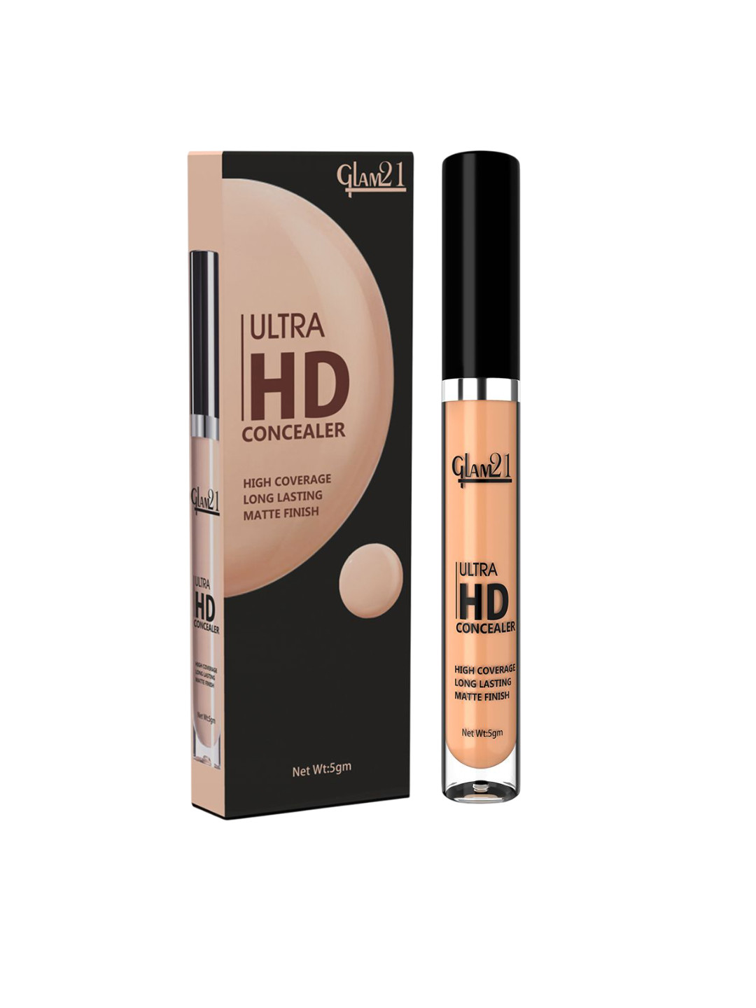 GLAM21 Ultra HD Matte Finish Liquid Concealer 5g- Yellow Sand 08