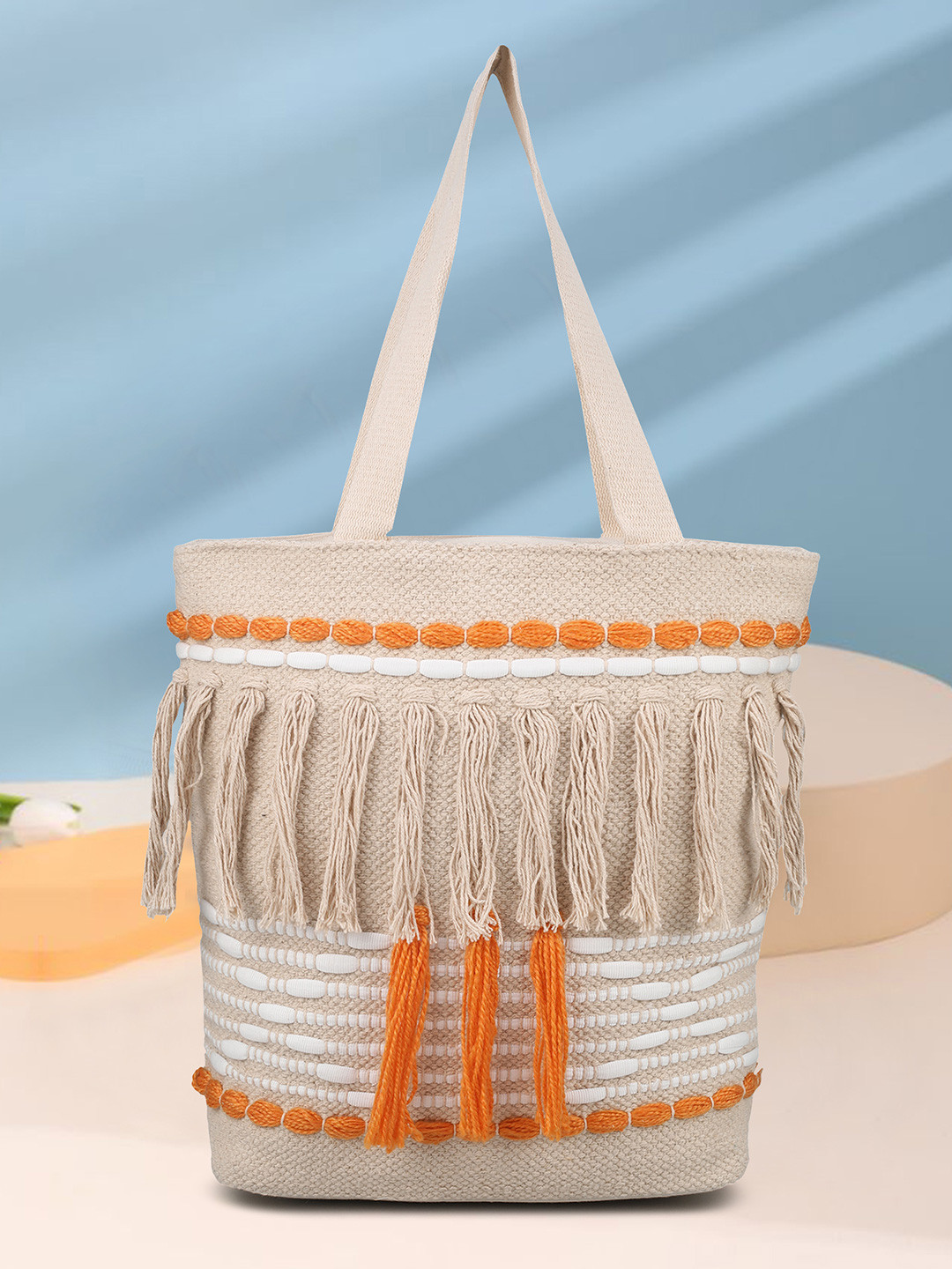 Abbana Shopper Shoulder Bag with Fringed