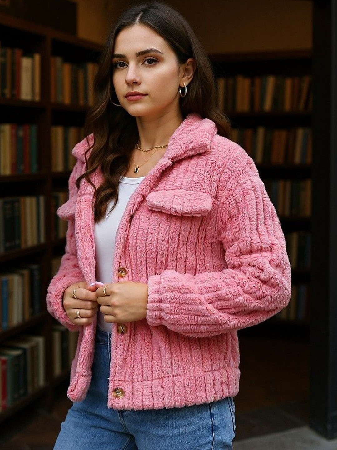 DressBerry Women Textured Long Sleeve Jacket