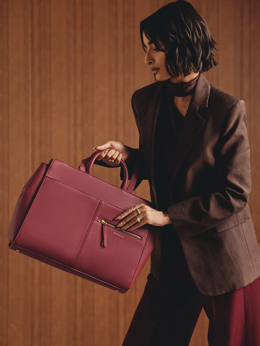 MIRAGGIO Riana Wine Top Handle Tote Bag