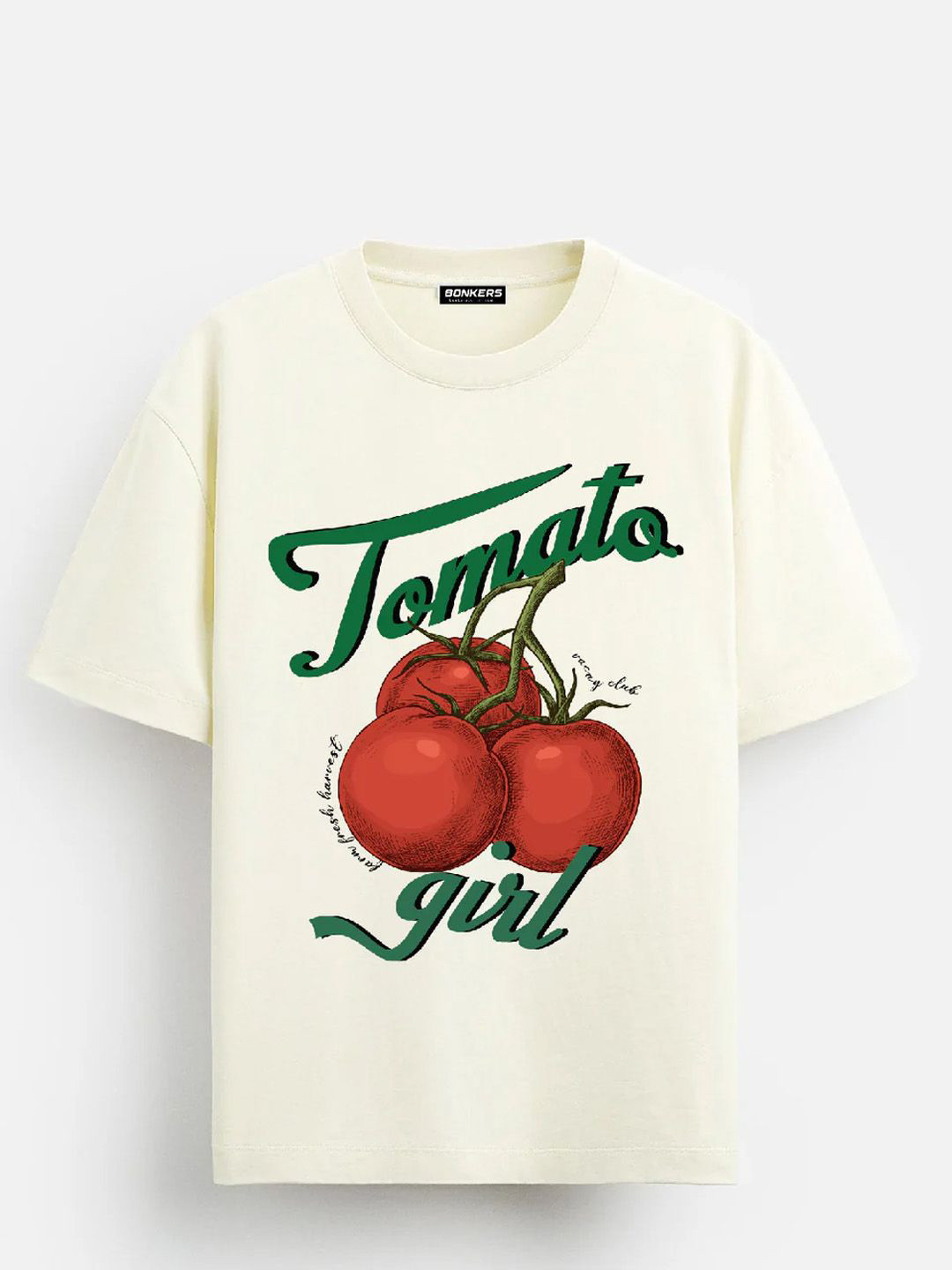 Bonkers Corner Oversized Tomato Printed Cotton T-Shirt