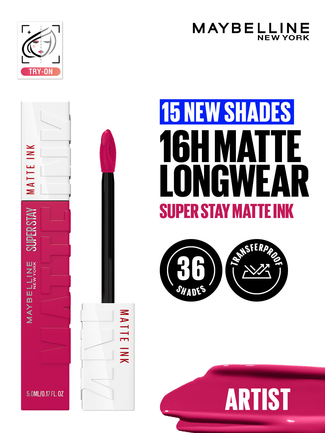 Maybelline New York Super Stay Matte Ink Liquid Lipstick 5 ml - Artist 120