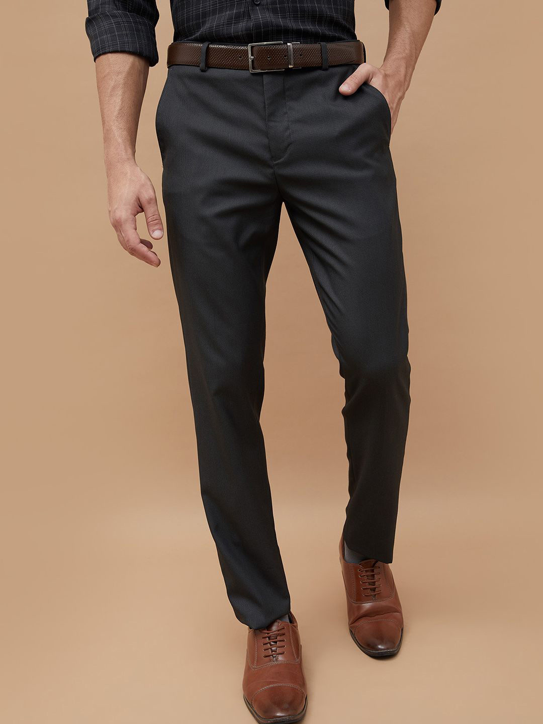 CODE by Lifestyle Men Tapered Fit Easy Wash Trousers