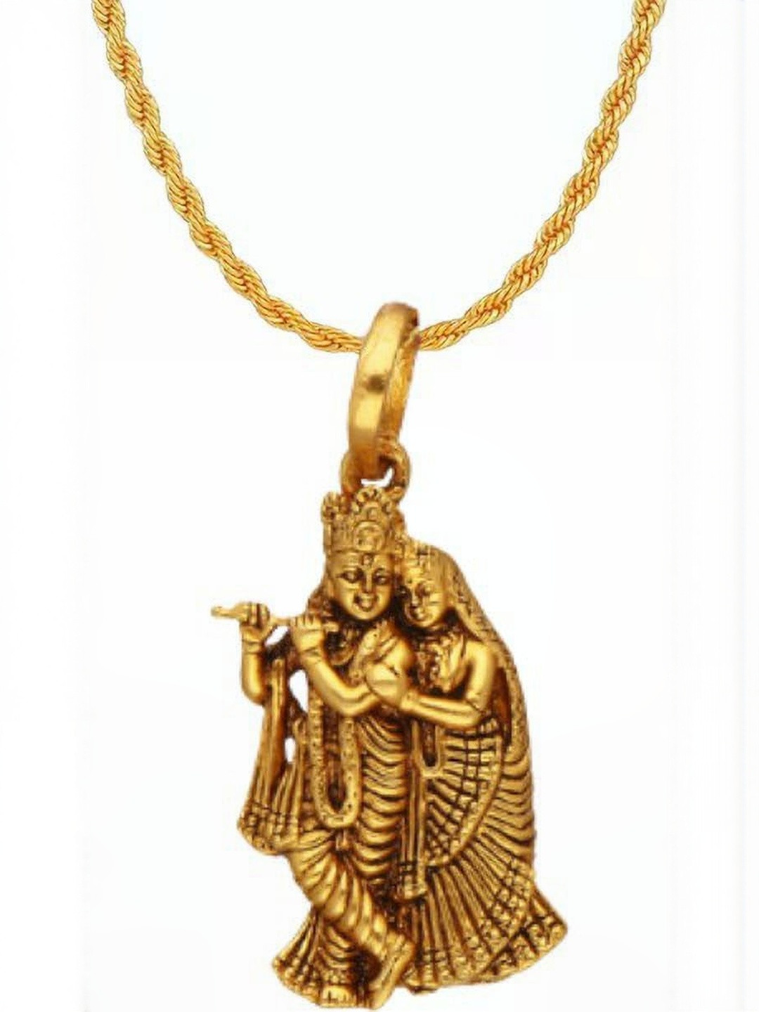 GGE NATURAL ITEM Unisex Radha-Krishna Pendant With Chain