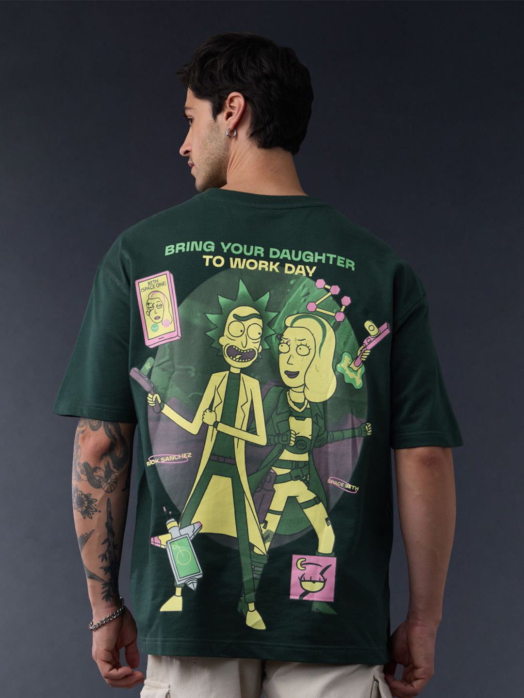 The Souled Store Rick And Morty Oversized Wait Longer Printed Pure Cotton T-Shirt