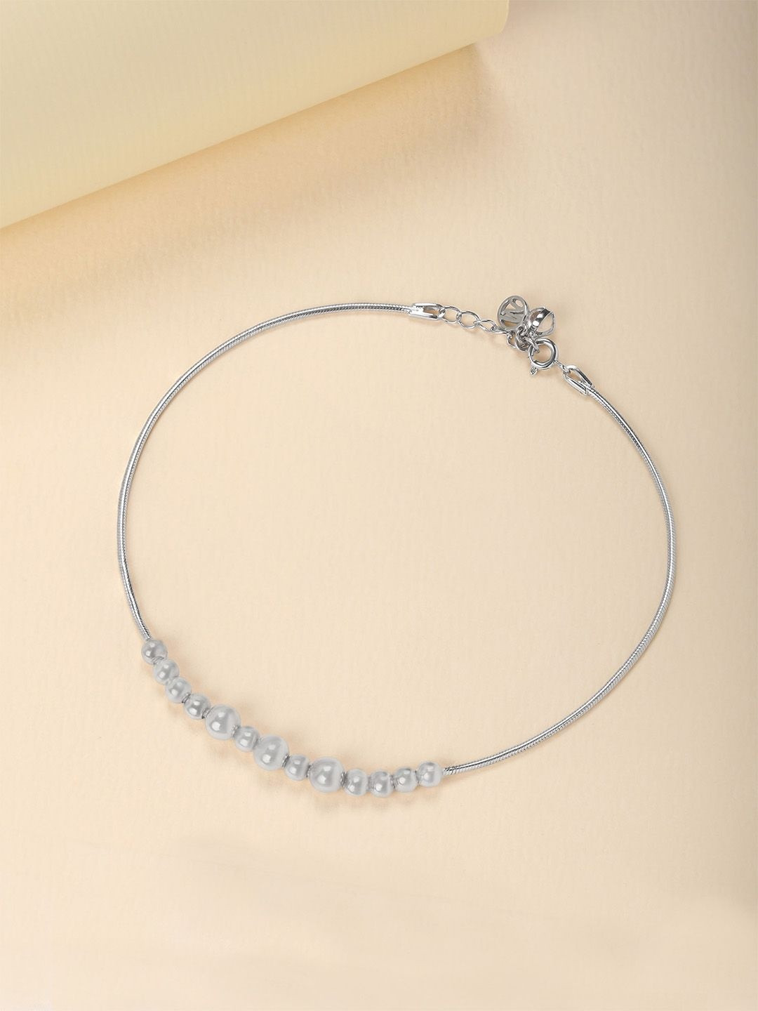 Mia by Tanishq 93 KT Silver Bead Bomb Anklet