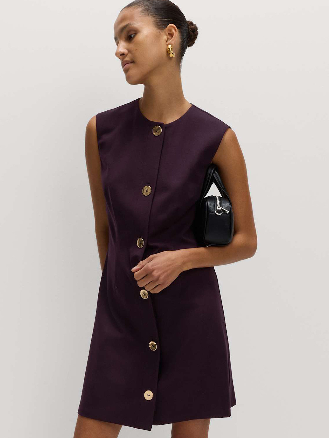 Marks & Spencer Women Aubergine A-Line Mini Dress