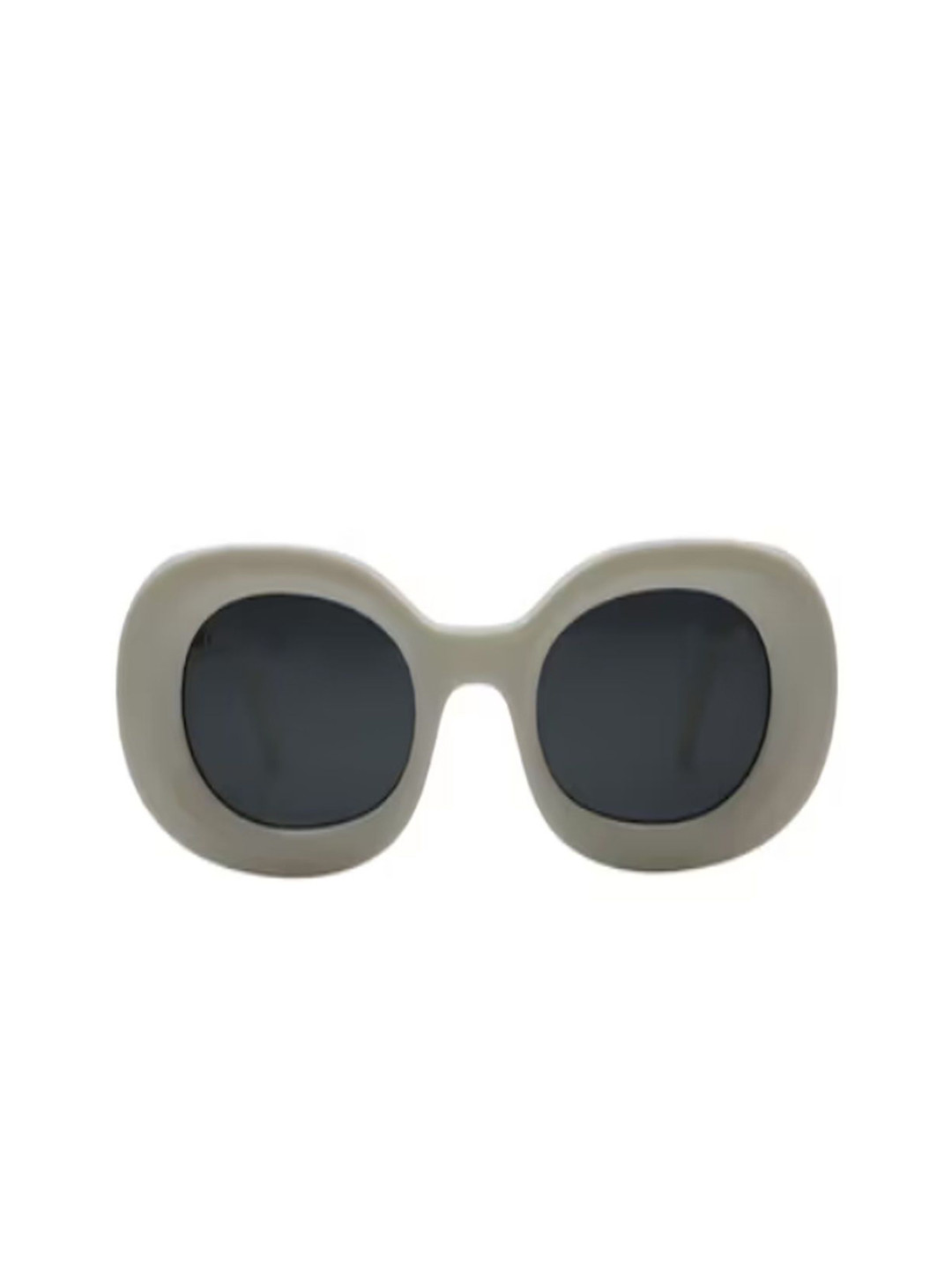 Off-White Women Grey Lens & White Oval Sunglasses with OERI087F2310107