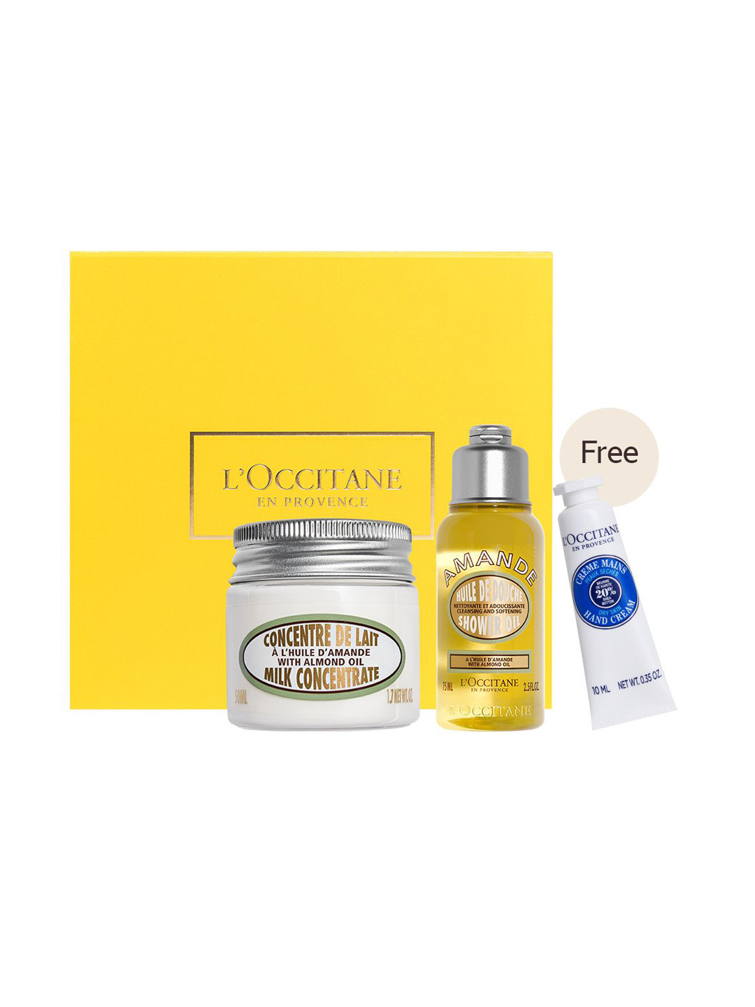 LOccitane en Provence Set Of 3 Shower Oil, Almond Milk & Hand Cream