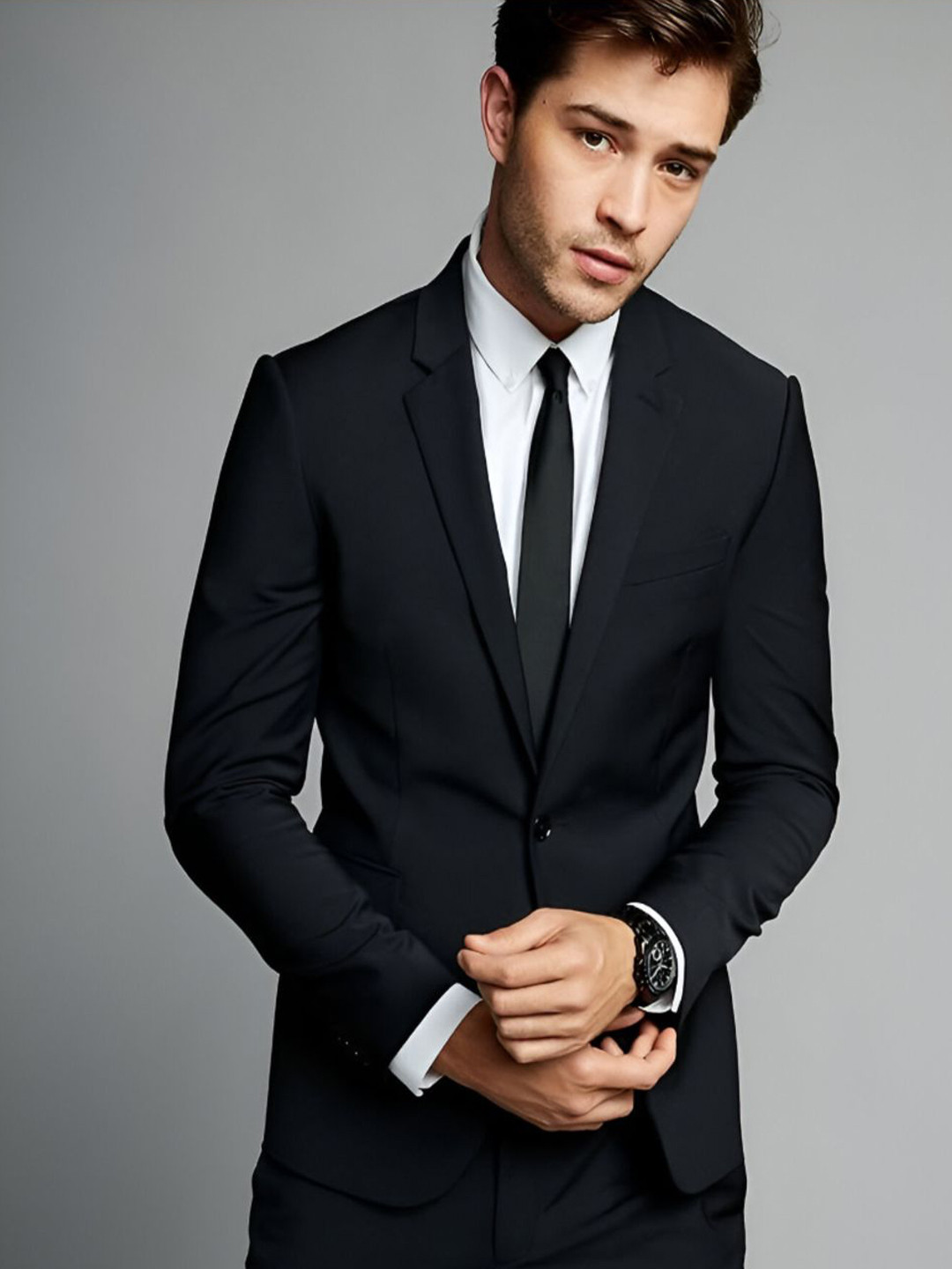 VK Global Notched Lapel Single Breasted Cotton Blazer