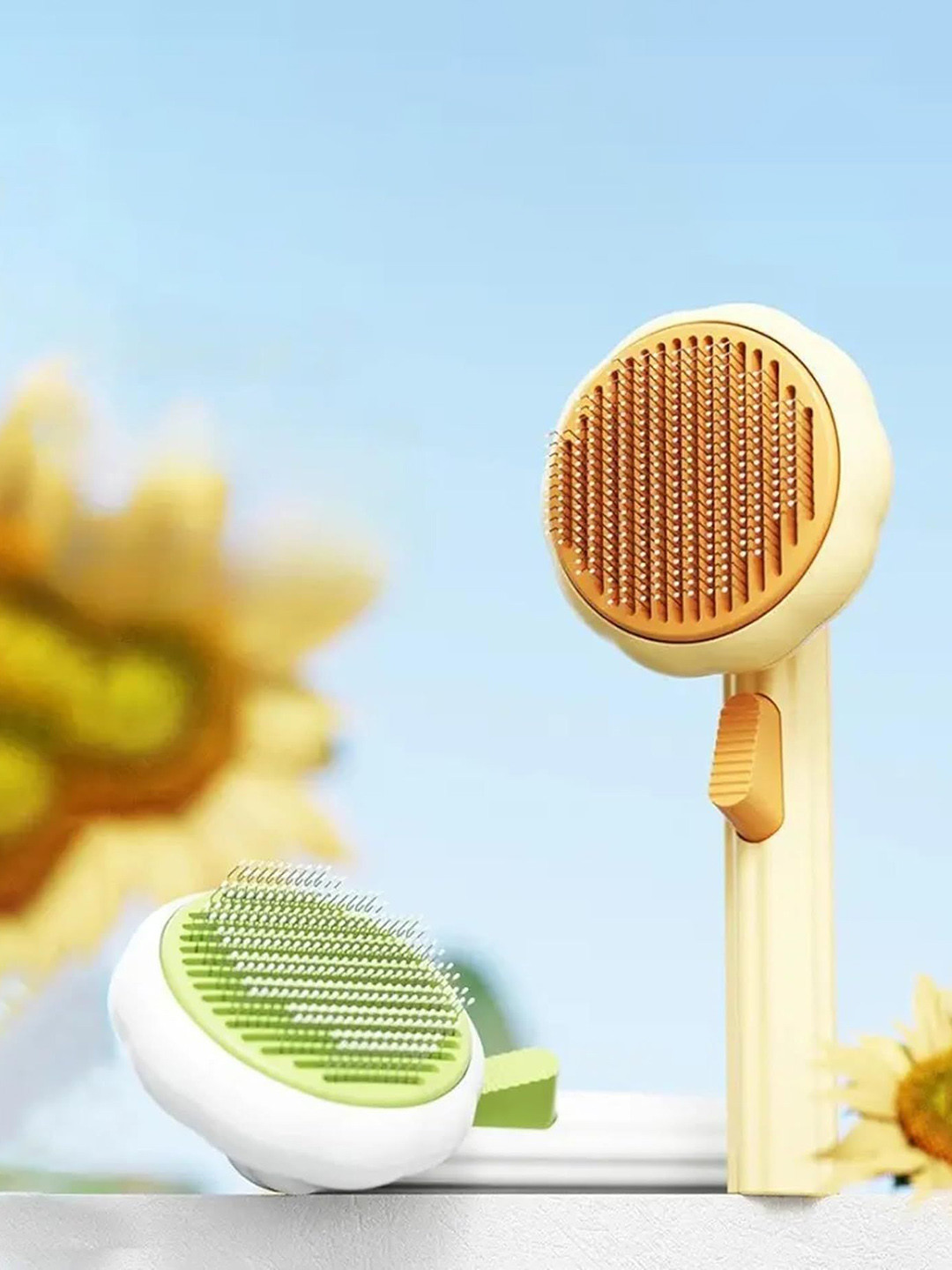 AUGEN Slicker Dogs & Cats Rubber Pet Brush & Comb