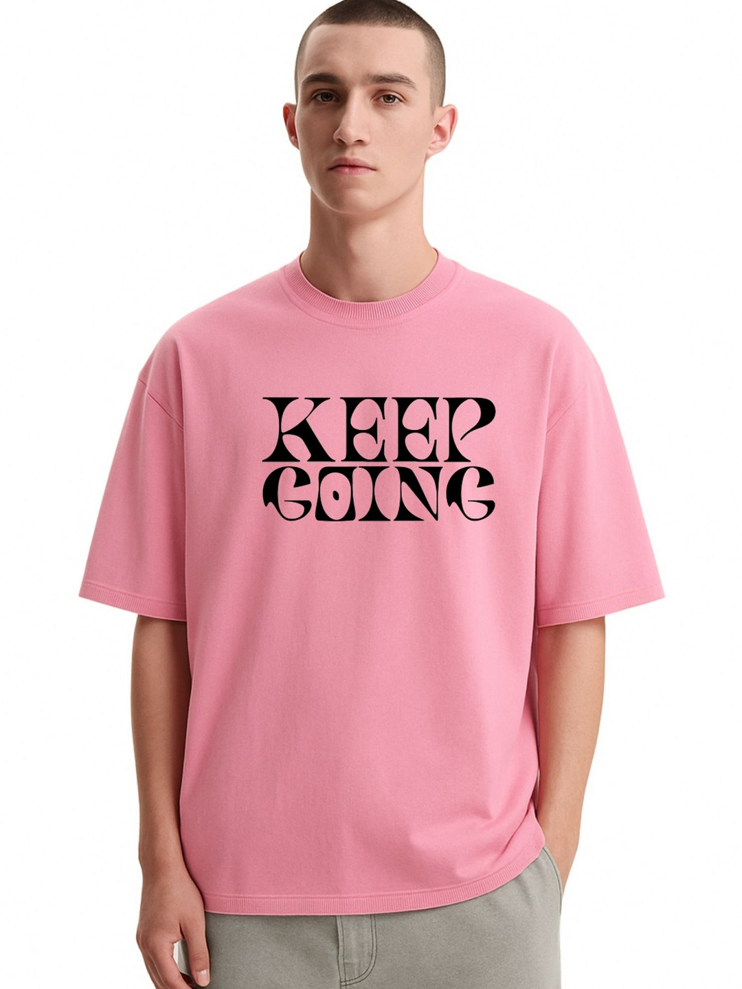 Fashnobic Men Dri-FIT Trendy Best Dreams Printed Round Neck Cotton Oversized T-shirt