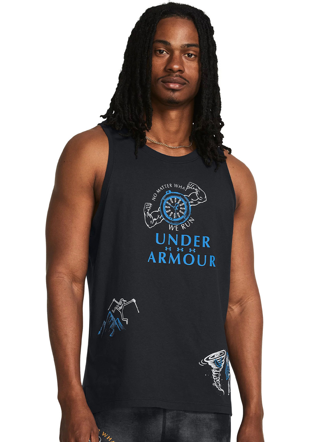 UNDER ARMOUR  We Run Singlet Graphic Printed Sleeveless Slim Fit T-shirt