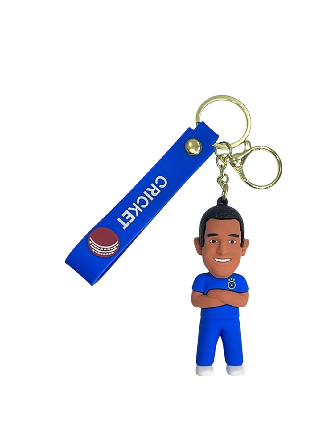 AUGEN 3D Rubber M S Dhoni Key Chain