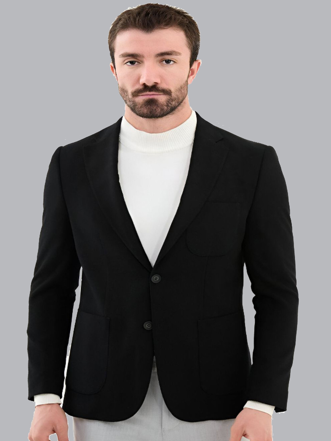 wmade Notched Lapel Single Breasted Cotton Blazer