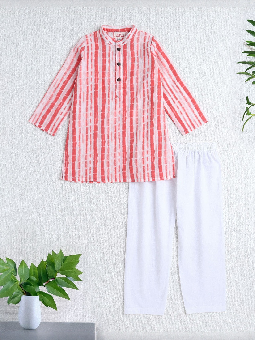 The Magic Wand Boys Shibori Dyed Regular Pure Cotton Kurta with Pyjamas