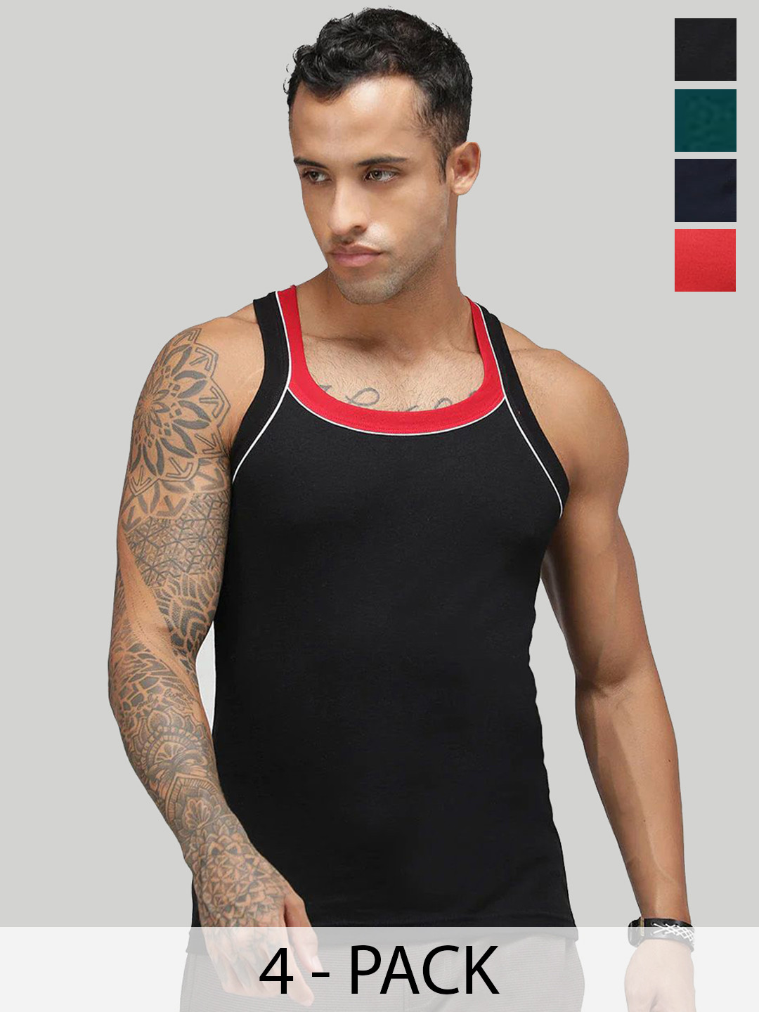 Sporto by Macho Men Pack Of 4 Tank Cotton Innerwear Vests