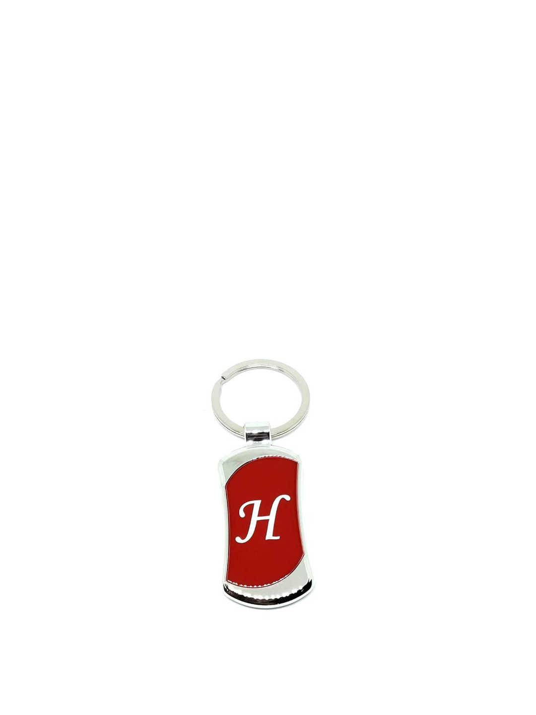 AUGEN Stainless Steel Alphabet Letter H Printed Key Chain