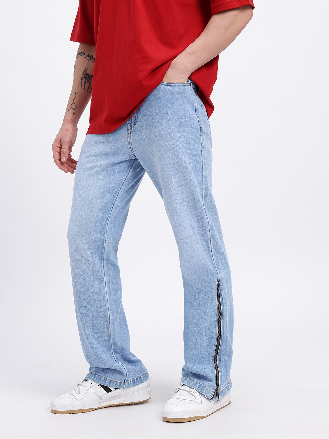 glitchez Men Bootcut Side Slit Flared Jeans