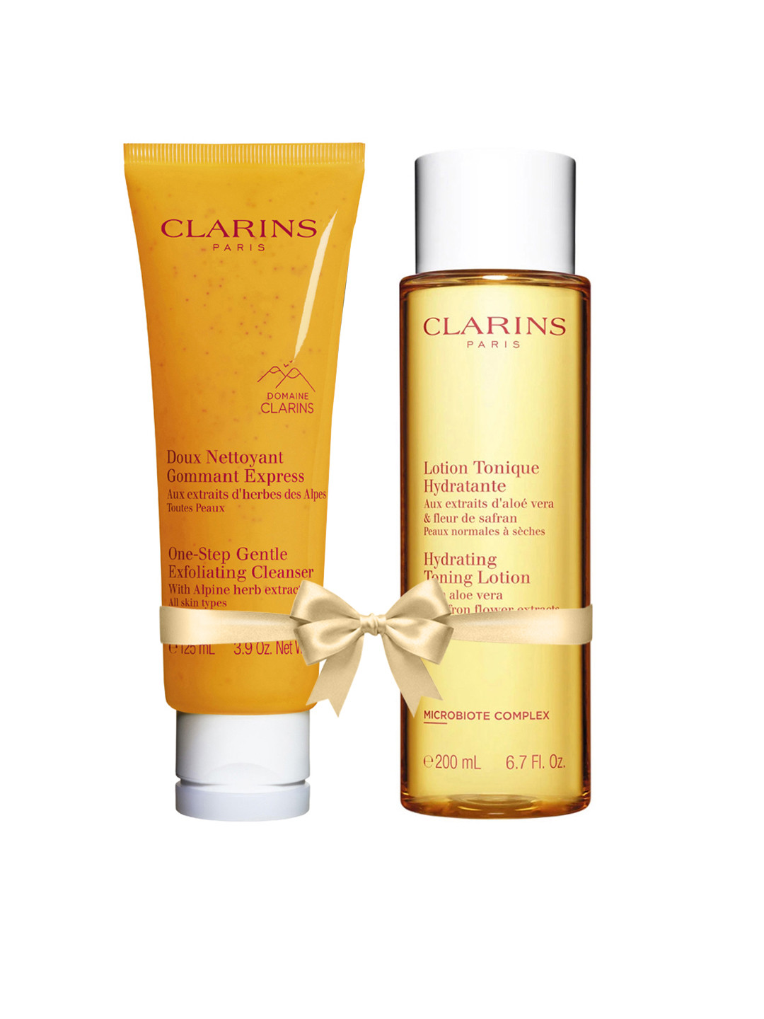 CLARINS Set of One-Step Gentle Exfoliating Cleanser 125ml & Hydrating Toning Lotion 200ml