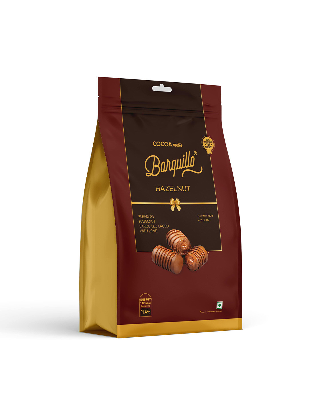 Barquillo Premium Hazelnut Chocolate Biscuit Rolls 100 g 5 Pcs