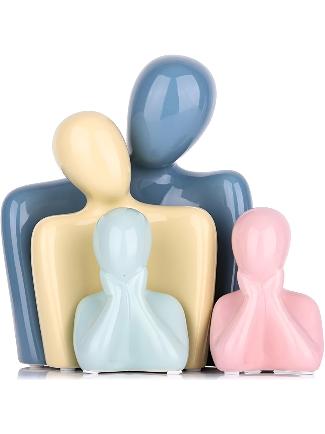 THE SACRED GIFTS Blue & Beige 4 Pieces Ceramic Figurine Showpieces