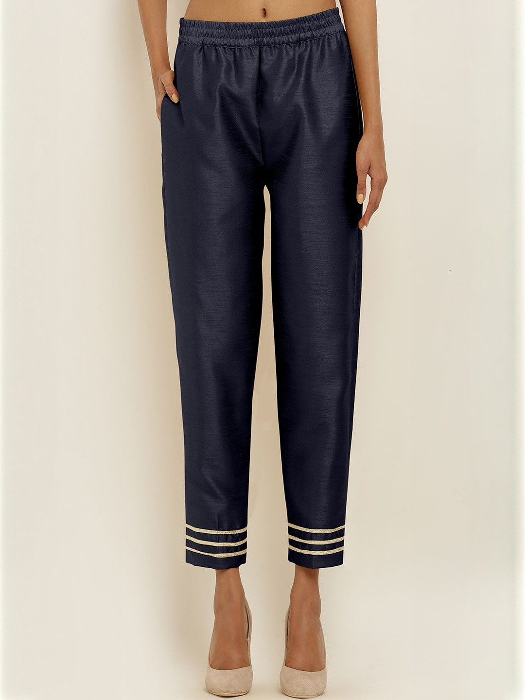 MODA RAPIDO Women Silk Trouser With Pocket