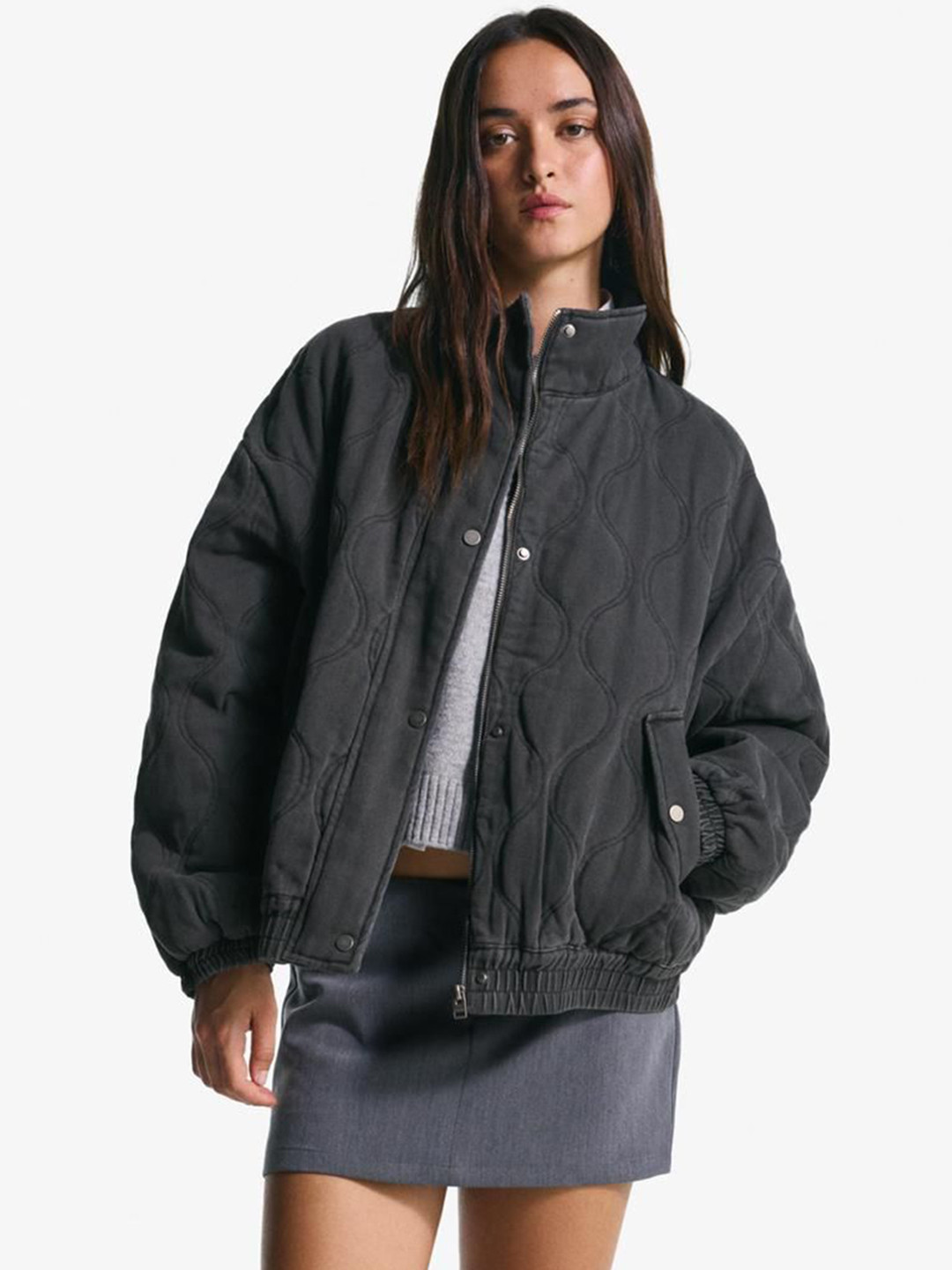 Bershka Faded-Effect Jacket