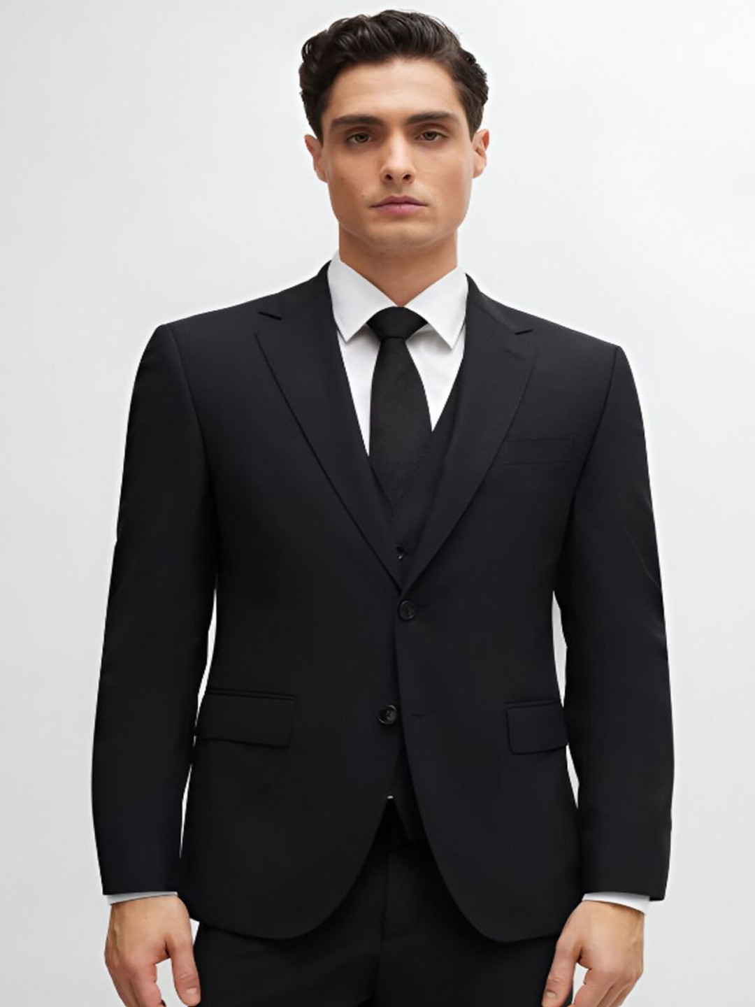 VK Global Notched Lapel Single Breasted Cotton Blazer