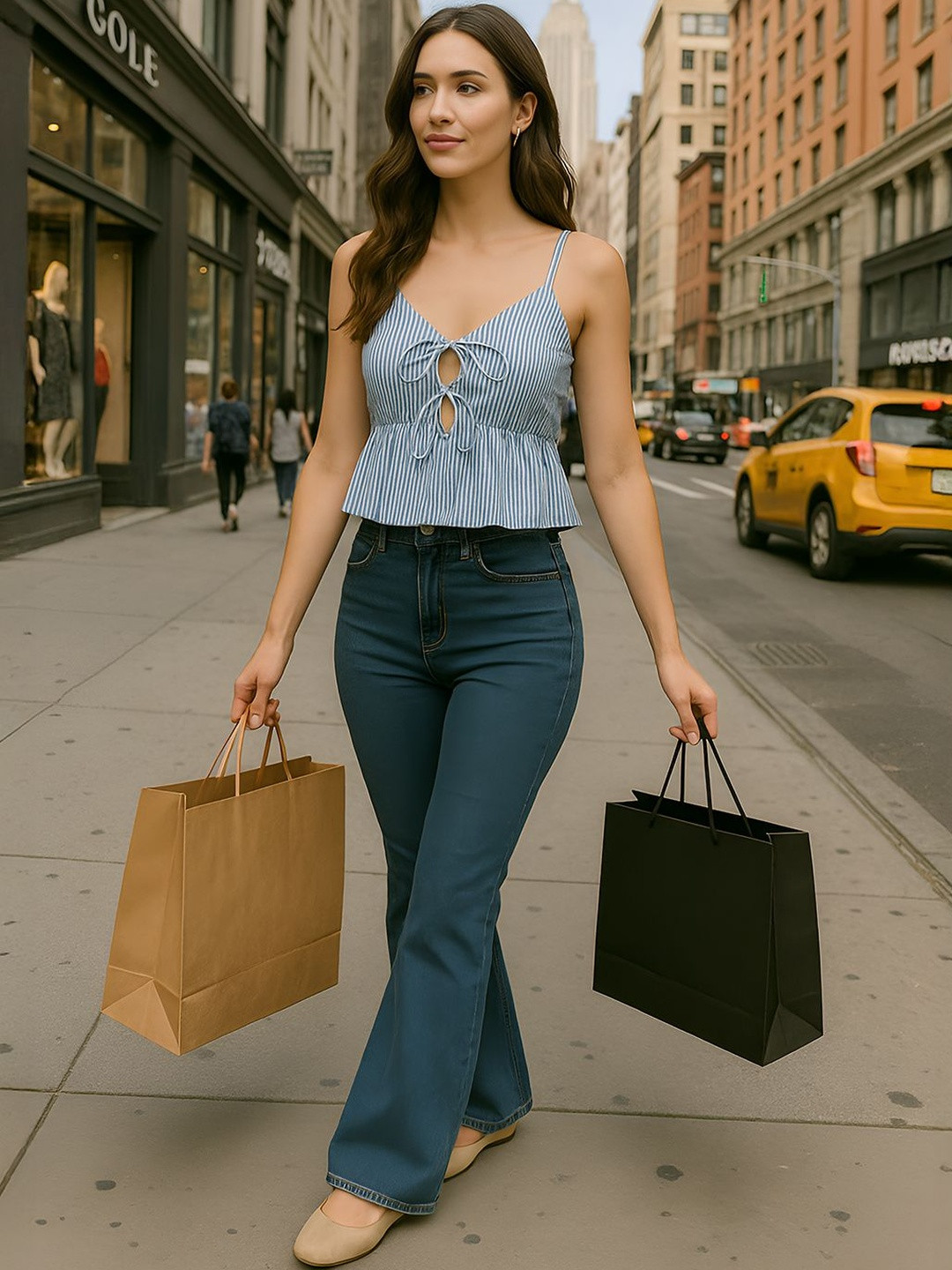 don't be basic Striped Peplum Crop Top