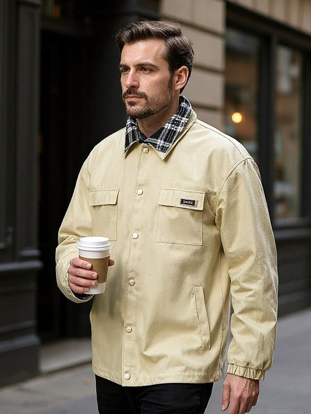 Mast & Harbour Men Open Front Shacket