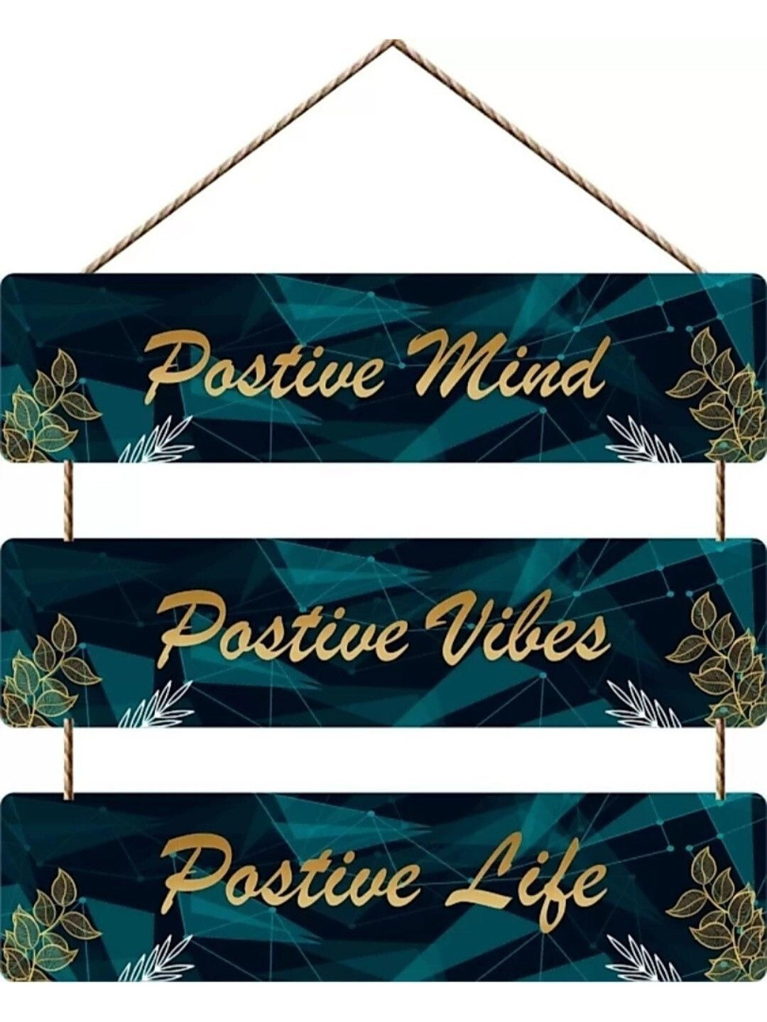 Shiv Collection Positive Vibes Wooden Wall Hanging