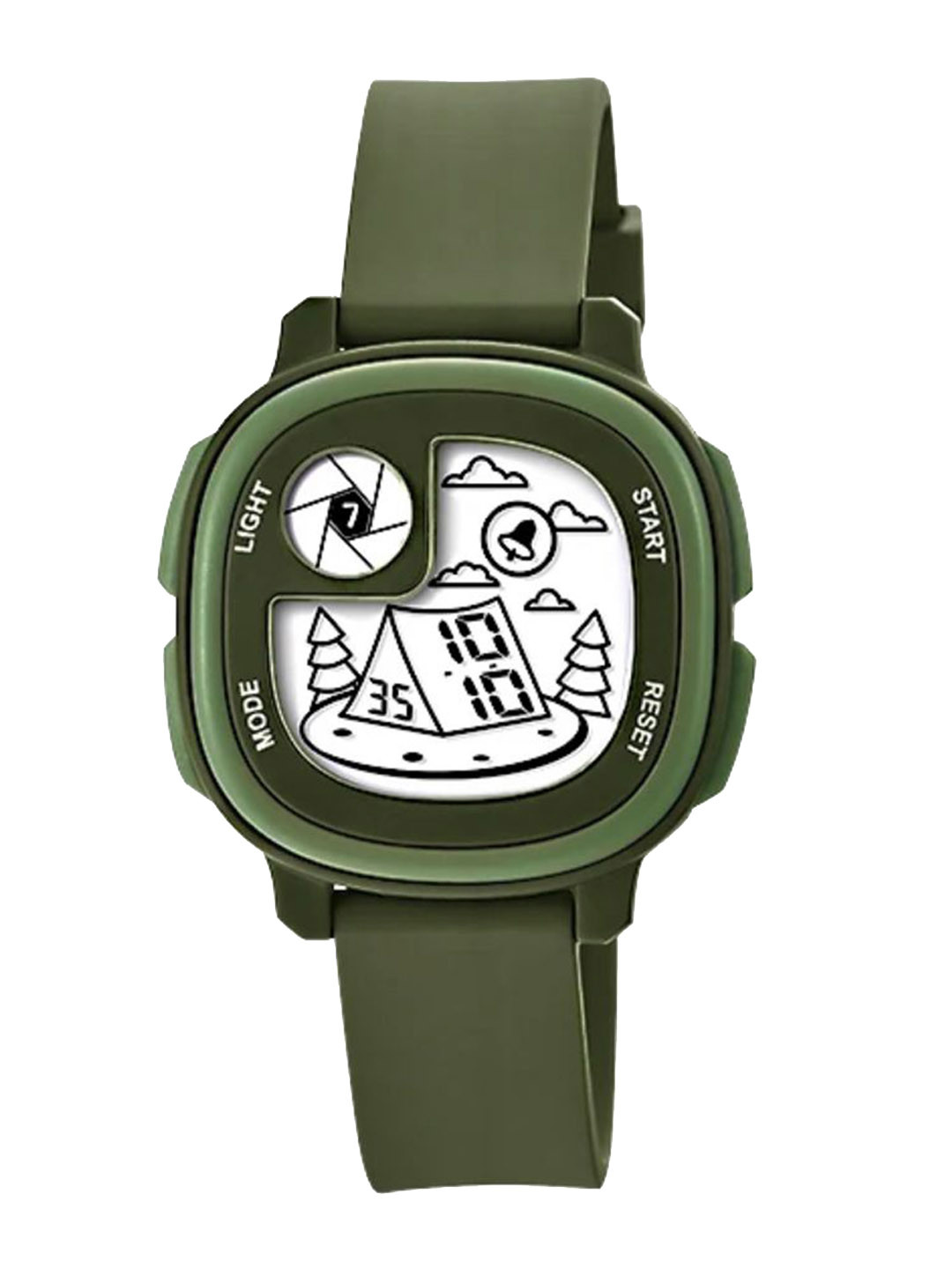 KIDSUN Kids Square Dial & Digital Multi Function Watch 811_GREEN_GREEN