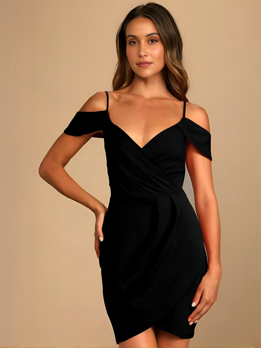 ZELZIS Puff Sleeve Mini Dress